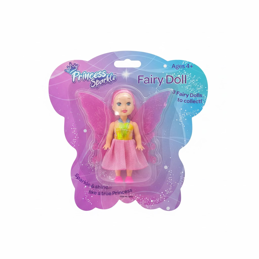 PRINCESS SPARKLE FAIRY DOLL Ages4+ ASSORTED COLOURS