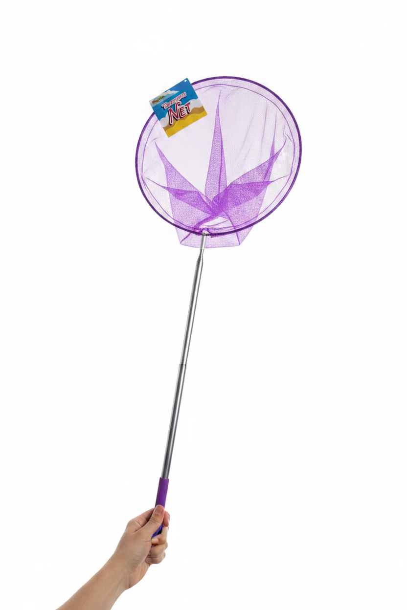 PLAY WRITE TELESCOPIC  FISHING NET ASSORTED COLOURS