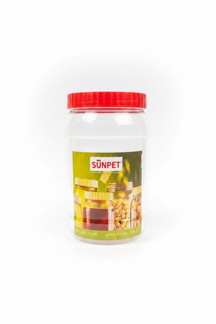 SUNSET PLASTIC FOOD STORAGE ROUND PET JAR 1500ml