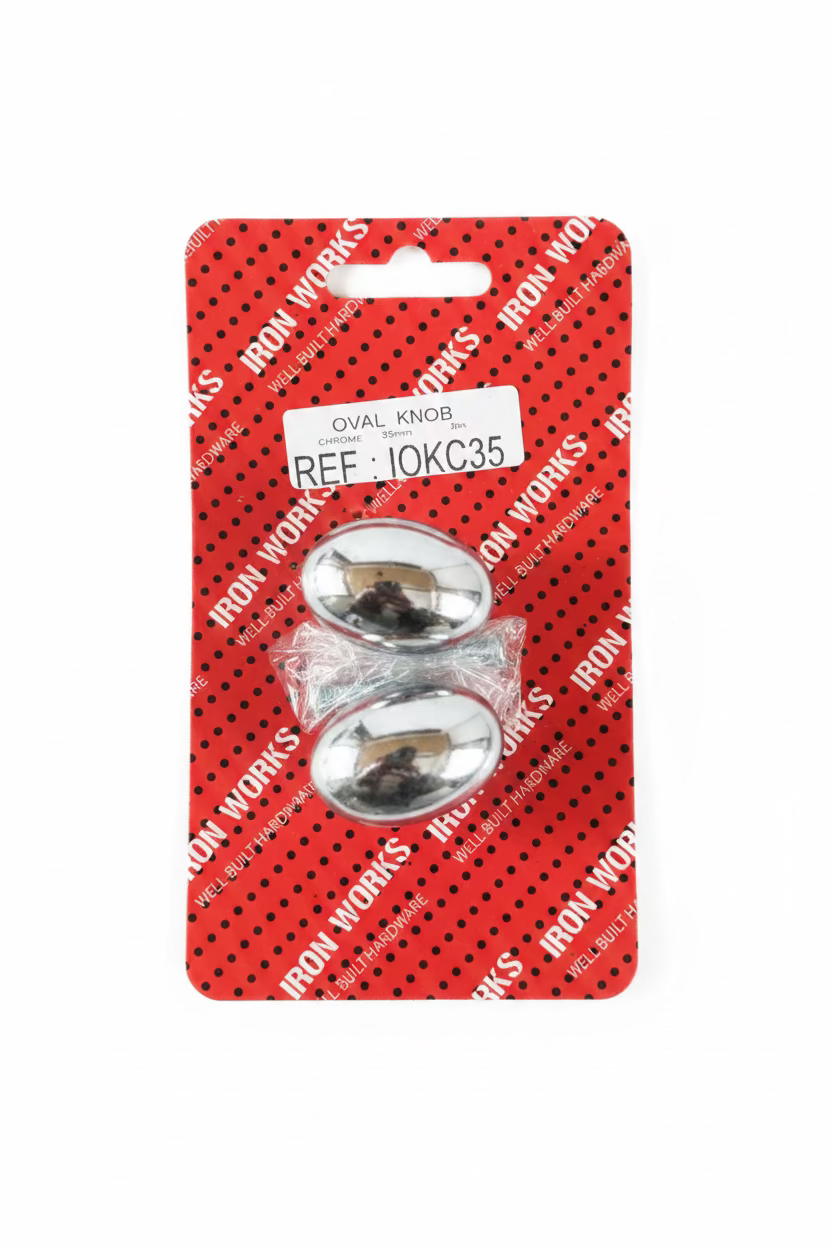 OVAL KNOB CHROME 35mm