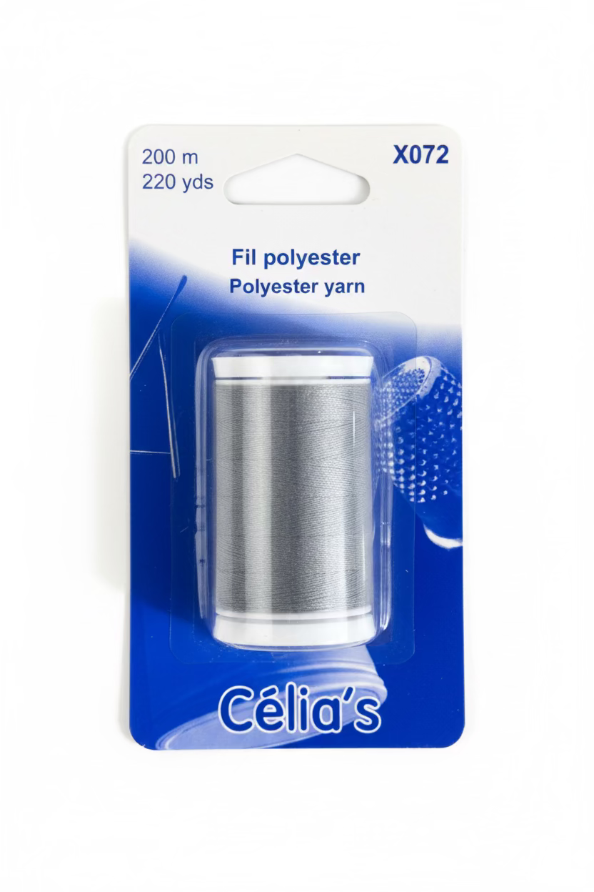 POLYESTER THREAD 200m GREY
