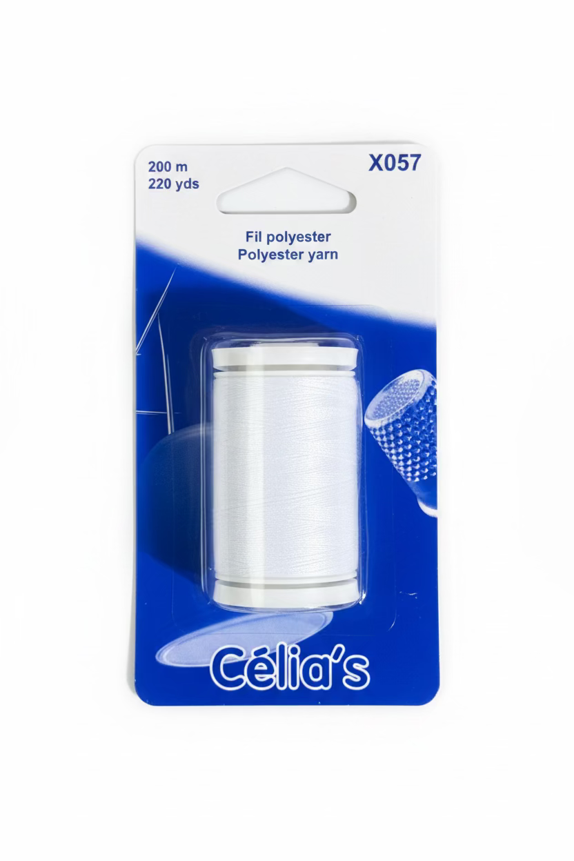 POLYESTER THREAD WHITE 200m