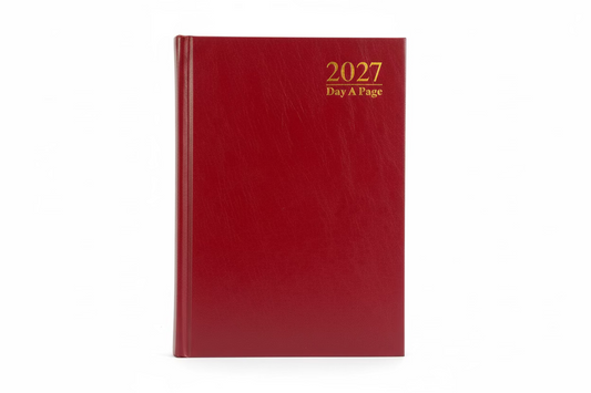2027 DAY A PAGE CASEBOUND BALUE SPLIT SAT/SUN DIARY 336 PAGES ASSORTED COLOURS