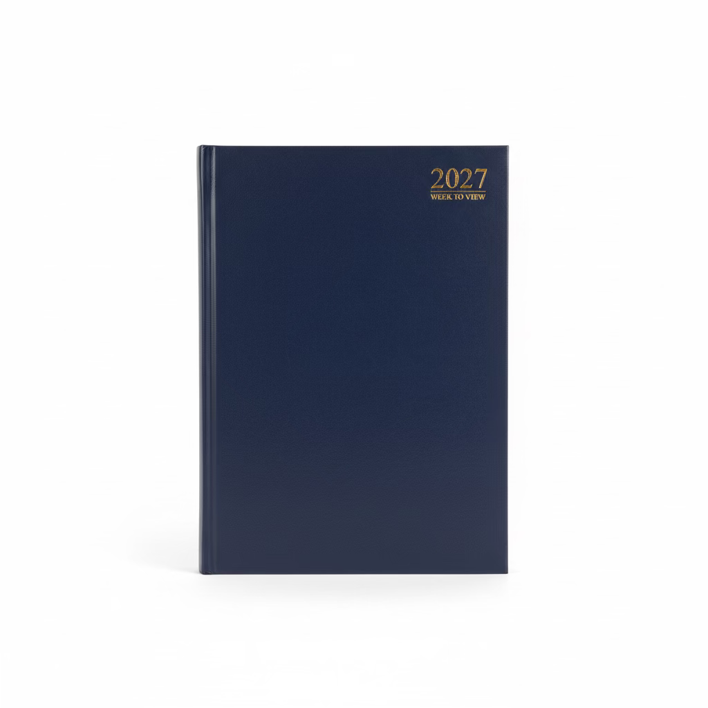 2027 A4 WORK TO VIEW CASEBOUND VALUE DIARY 128 pages ASSORTED COLOURS