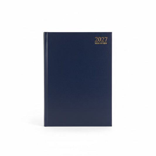 2027 A4 WORK TO VIEW CASEBOUND VALUE DIARY 128 pages ASSORTED COLOURS