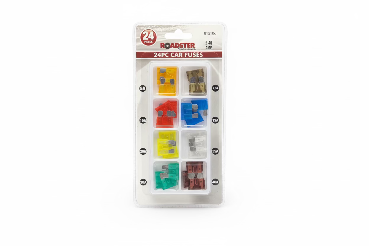 ROADSTER 24pc CAR FUSES 5-40 AMP