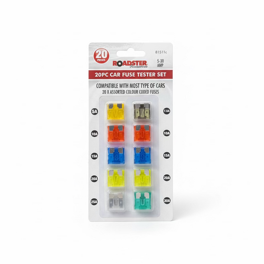 ROADSTER 20pc CAR FUSE TESTER SET 5-30 AMP