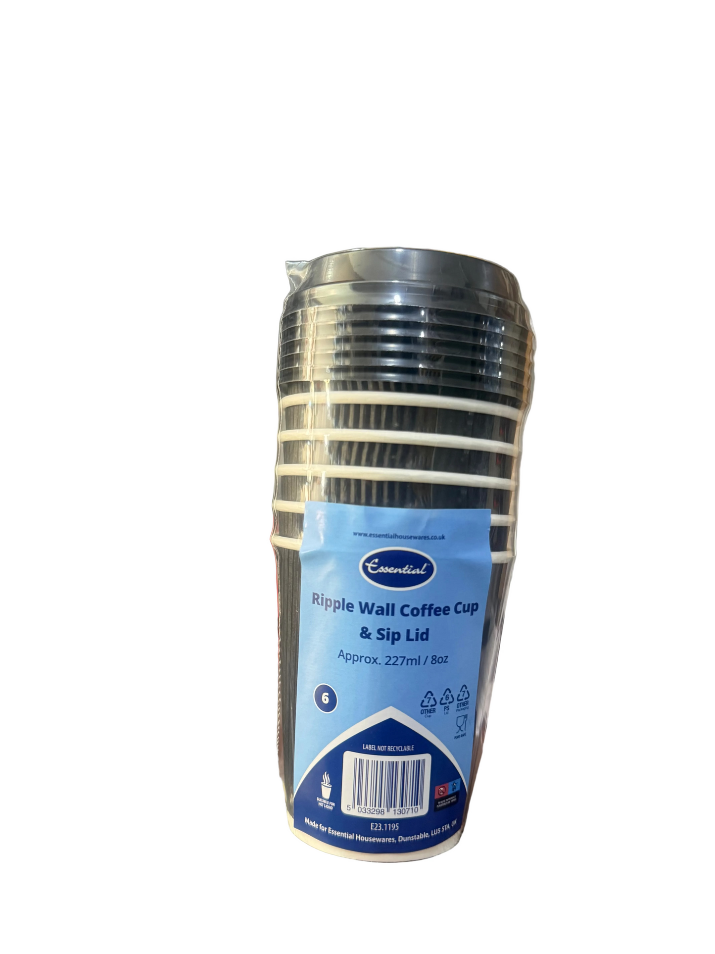 ESSENTIAL RIPPLE WALL COFFEE CUP & SIP LID 227ml