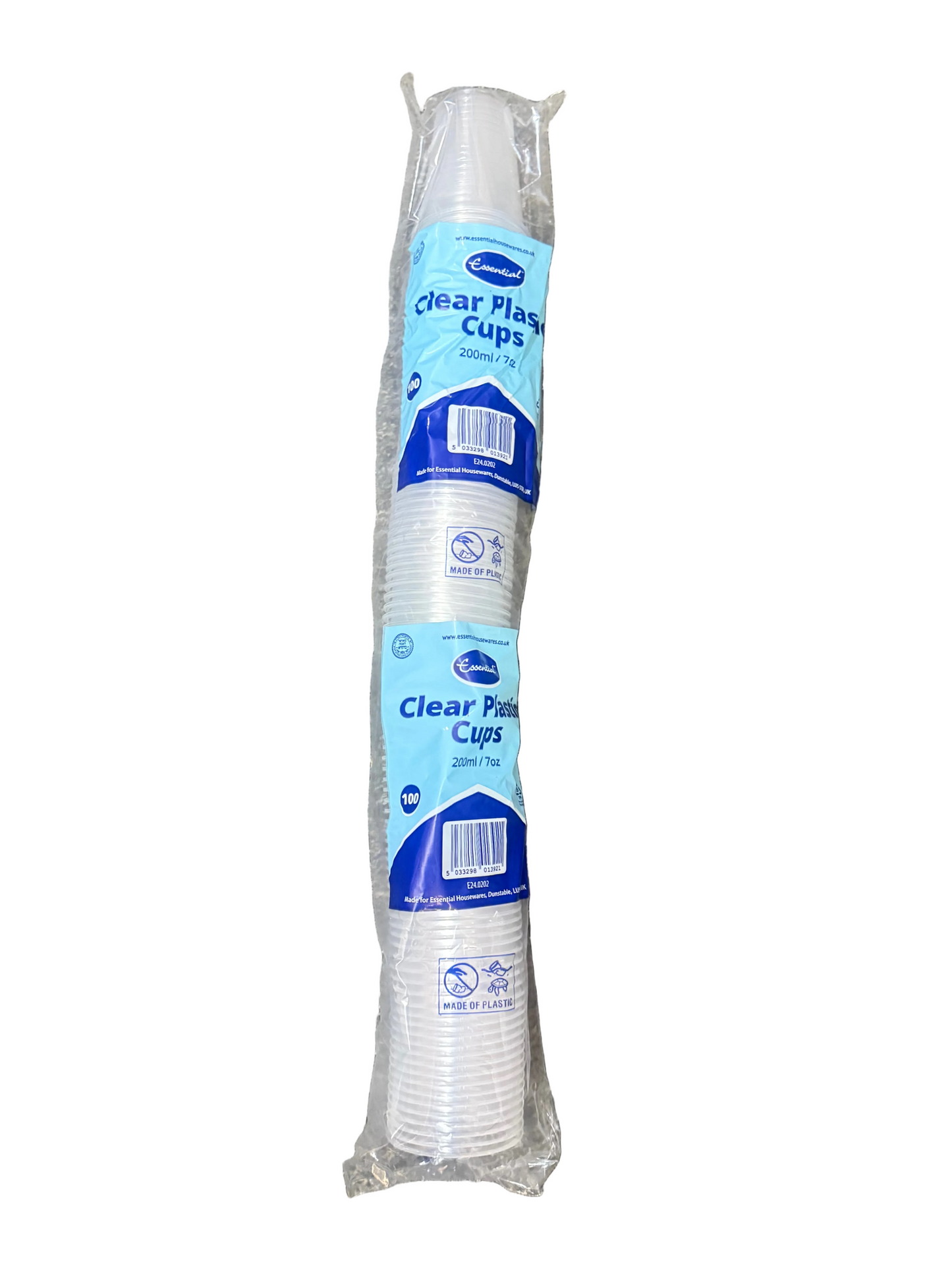 ESSENTIAL CLEAR PLASTIC CUPS 200ml