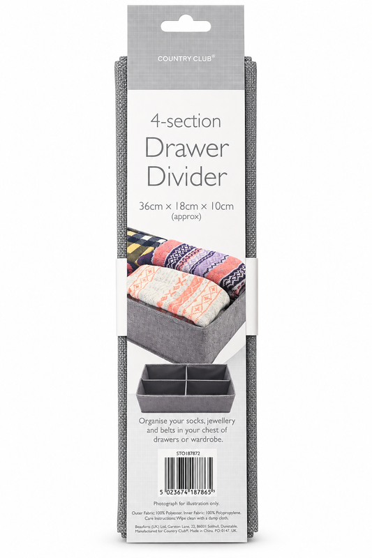 4-SECTION DRAWER DIVIDER 36x18x10cm