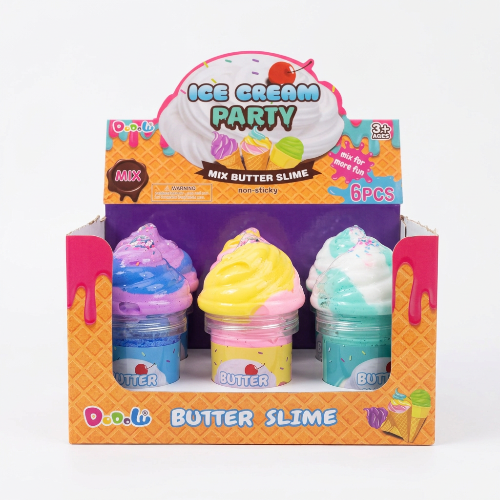 3 ASSORTED SCENTED BUTTER SLIME ICE CREAM WITH SPRINKLES
