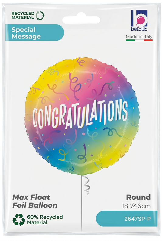 18IN CONGRATULATIONS OMBRE FOIL BALLOON