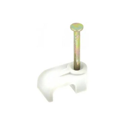 CABLE CLIPS flat & E WHITE 2.5MM 30PK
