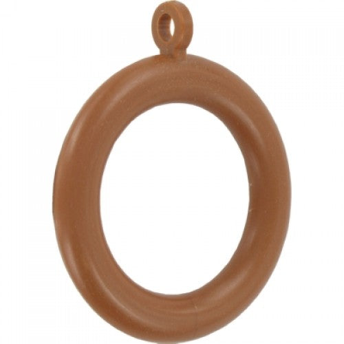 CURTAIN POLE RINGS 56MM MEDIUM WOOD 6 PER PACK