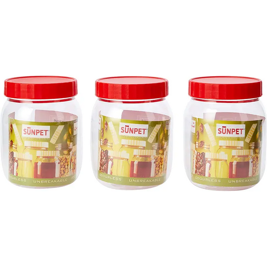 POT DE RANGEMENT ALIMENTAIRE ROND EN PLASTIQUE SUNPET 500ML LOT DE 3