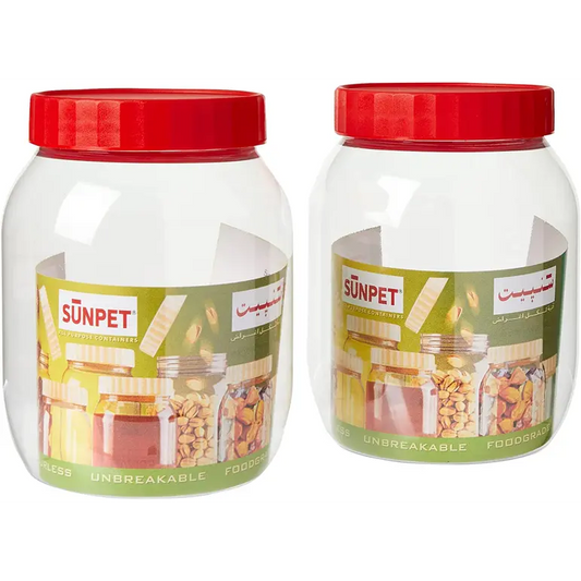 POT ROND DE RANGEMENT ALIMENTAIRE SUNPET EN PLASTIQUE 750 ML LOT DE 2