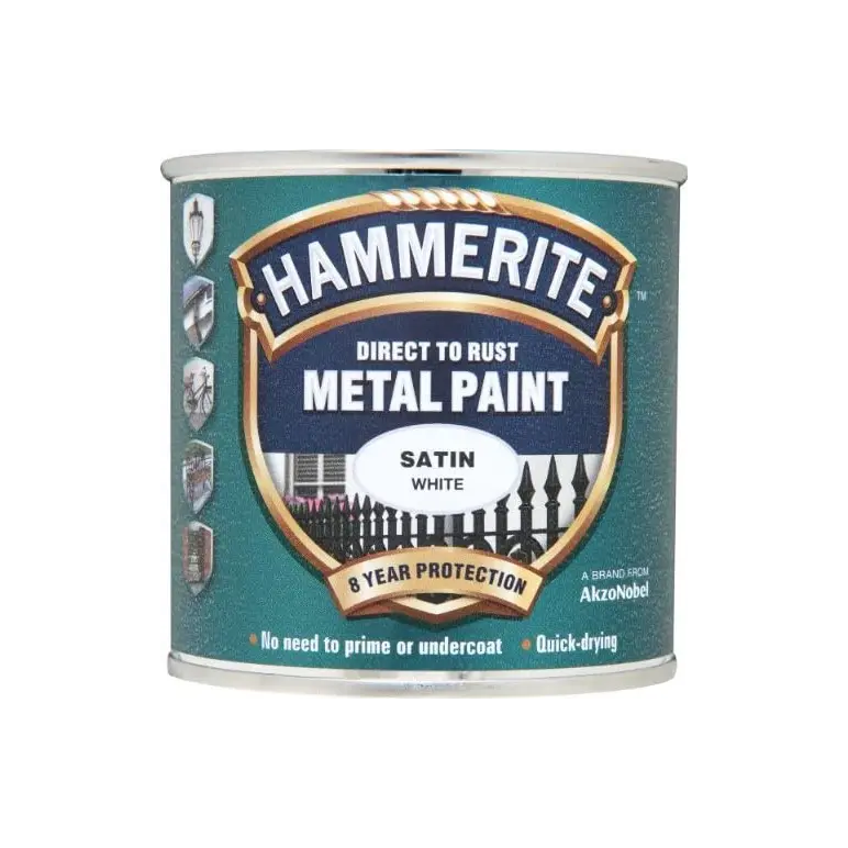 HAMMERITE METAL PAINT SATIN WHITE 250ml