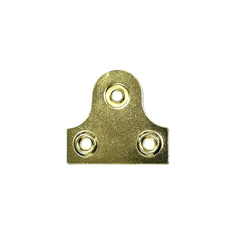STAR PACK 5 MIRROR GLASS PLATE SLOTTED HOLE BRASS PLATED 38MM