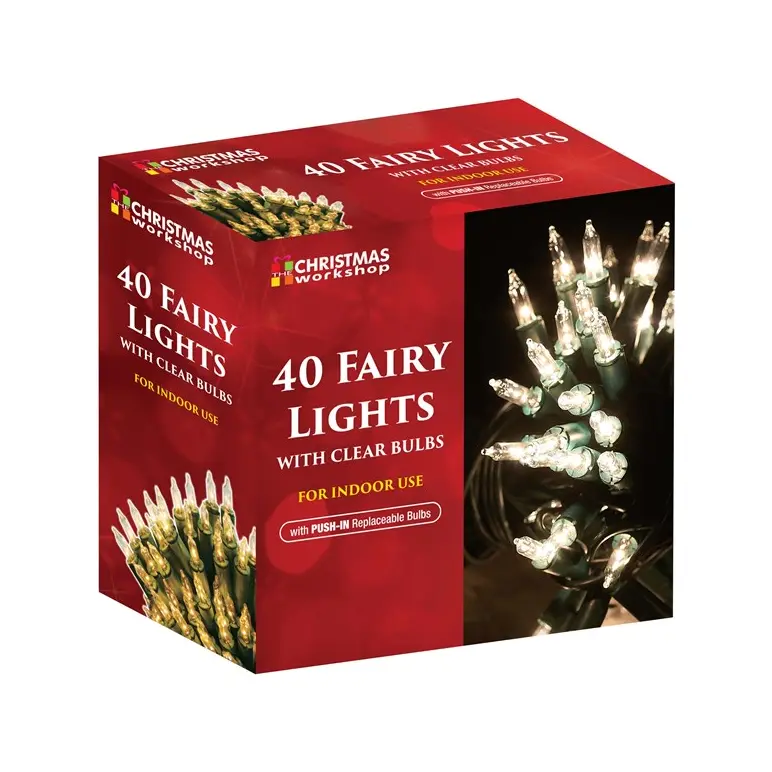 ATELIER DE NOËL 40 GUIRLANDES LUMINEUSES À AMPOULES CLAIRES