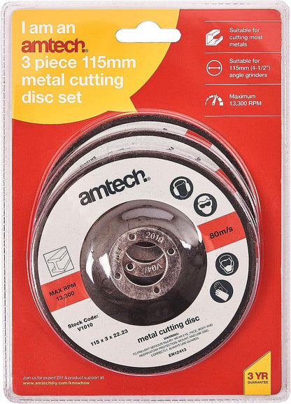 Amtech Metal cutting disc set 3x115cm