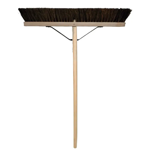 CHARLES BENTLEY STIFF BASSINE BROOM 24" WITH WOODEN HANDLE