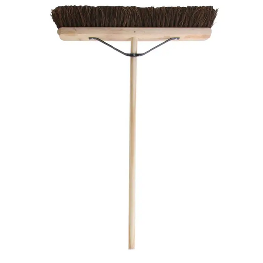 CHARLES BENTLEY STIFF BASSINE BROOM 18" WITH WOODEN HANDLE