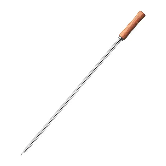 BROCHETTES DE BARBECUE EN ACIER INOXYDABLE AVEC MANCHE EN BOIS 52CM X 7CM
