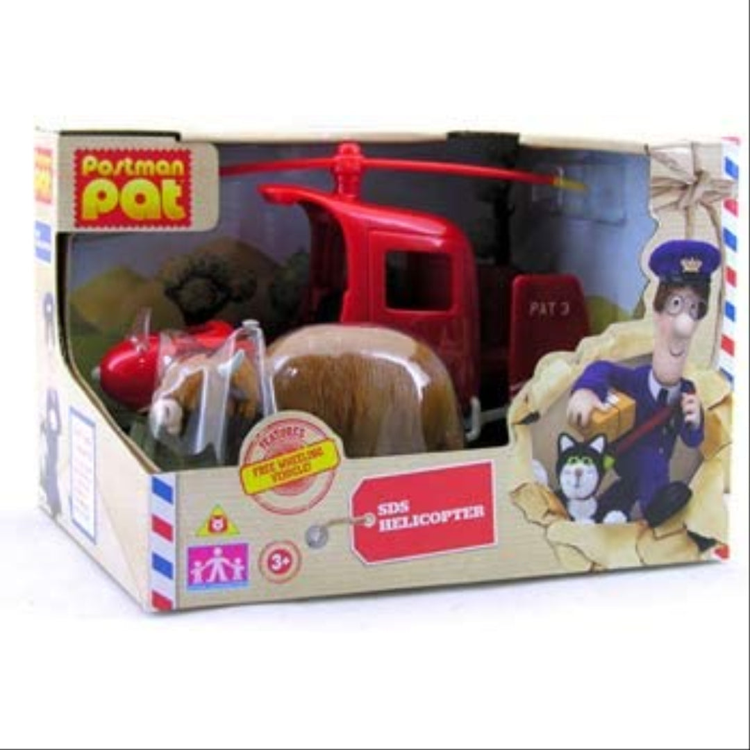 Postman Pat Hélicoptère Véhicule de Livraison Spécial et Figurine Daisy la Vache