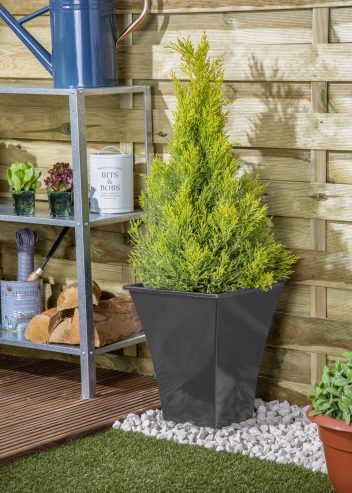 H308 Pot carré Metallica 28cm Ardoise