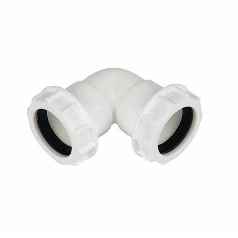 PLUMB 32mm WASTE COMPRESSION 90 DEG ELBOW BEND