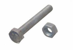 Hex Head Full Thread Set Screws & Nuts, BZP M10 X 25mm