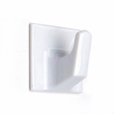 Self Adhesive Hooks, Small Square, White 4pk