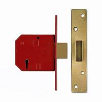 Deadlocks, 3-Lever, EB Strike Plates (Inc. 2 Keys & 2 Escutcheons) 63mm (2.1/2") - Visipacked