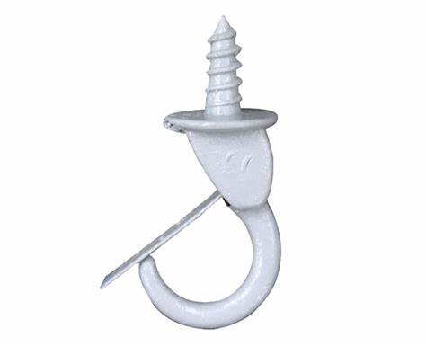 Safety Cup Hooks, White 32mm