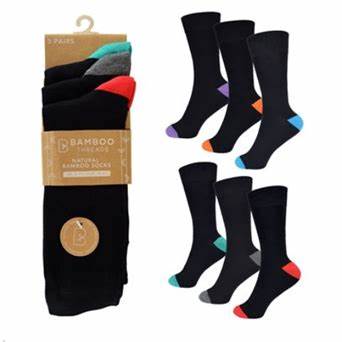 Men's 3 Pack Bamboo Heel & Toe Socks