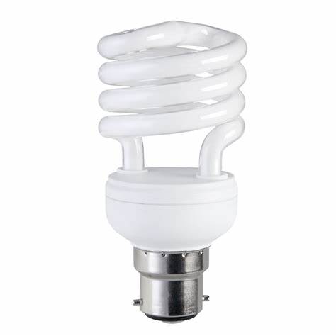 Lampes fluocompactes spirales à économie d'énergie, 15W BC/B22/B22d/Ba22d (en boîte)