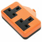 Nylon (Orange) Extension Sockets, 2-Gang 13 Amp