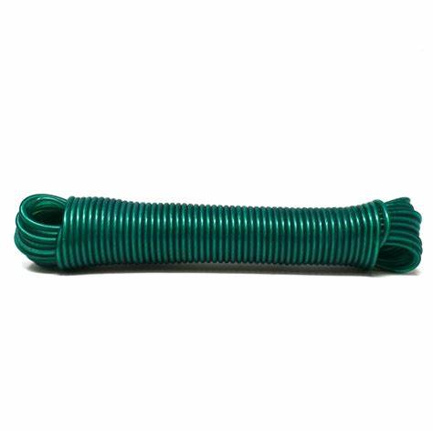 Plastic Coated Washing Lines, Green With Wire Centre, 14.5 Metres