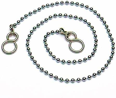 Chaînettes de lavabo (type à billes) et crochets en S, chromé 300 mm (12 po) 1 pièce
