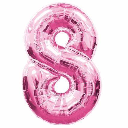 40INCH PINK FOIL BALOON NUMBER 8