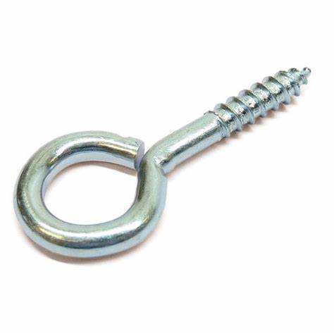 Screw Eyes, BZP Steel 100 X 7.5mm