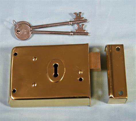 Rim Locks (Deadlock) Brass, 4" X 3"