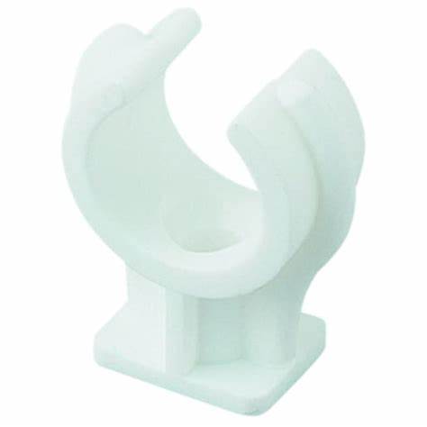 Pipe Clips, White Plastic 15mm