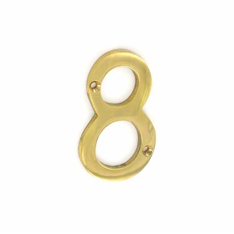 Numerals, Lacquered Solid Brass '8', 50mm (2")