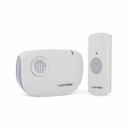 Kit de sonnette LLOYTRON MIP3 avec carillon récepteur et bouton-poussoir à piles - Blanc
