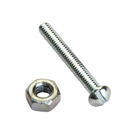 M8 x 40 Machine Screws & Nuts, Slotted Panhead BZP