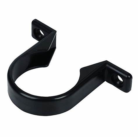 Waste Pipe Clips, Black 40mm