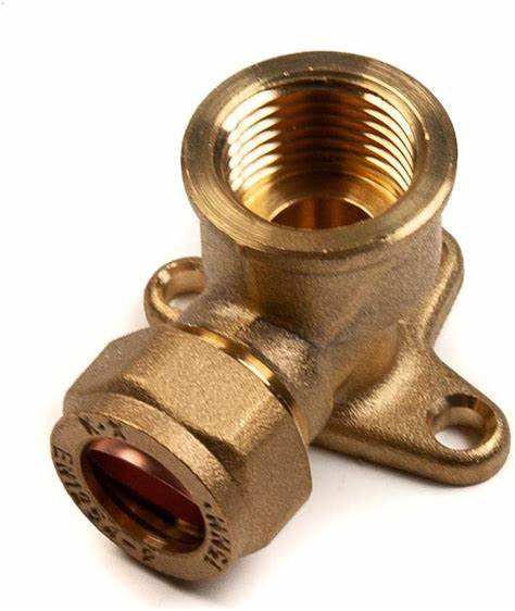15mm COMPRESSION FITTINGS, WALL PLATE ELBOW