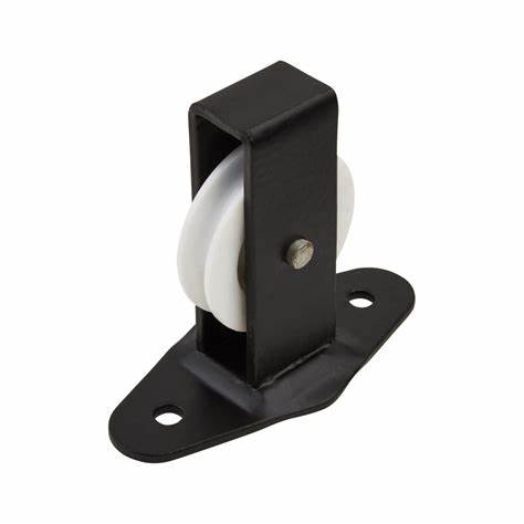 Single Upright Pulleys, Black With White Wheel 1pk