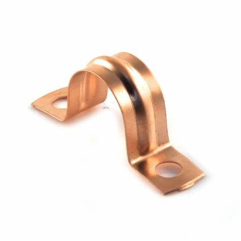 Copper Saddle Pipe Clips, 15mm